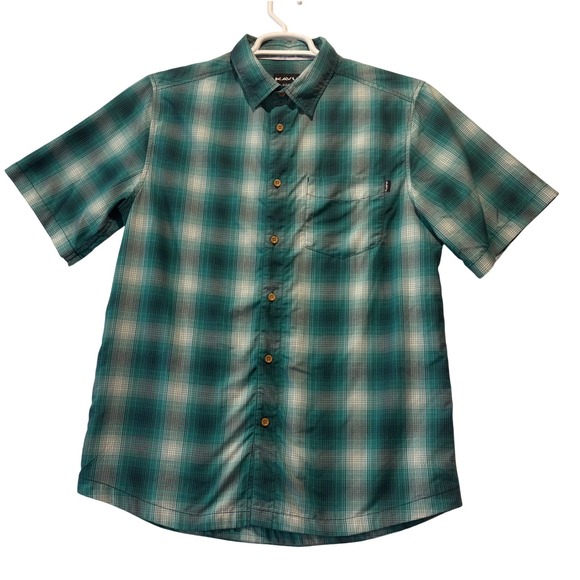 Kavu Other - Kavu Plaid Short Sleeve Button Up Shirt Men's Medium Green‎ Casual Outdoor